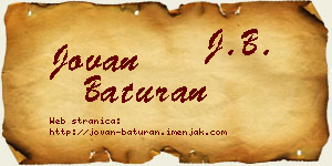 Jovan Baturan vizit kartica